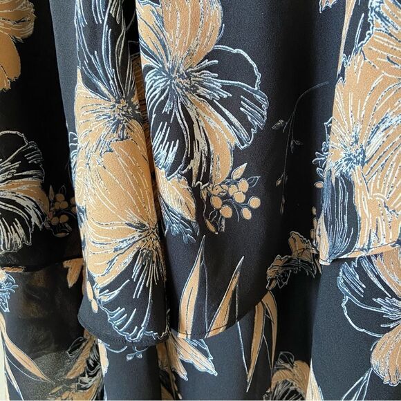 Lulus Darling Daylily High Low Maxi Black Dress Floral Print Size XXS - Picture 7 of 9